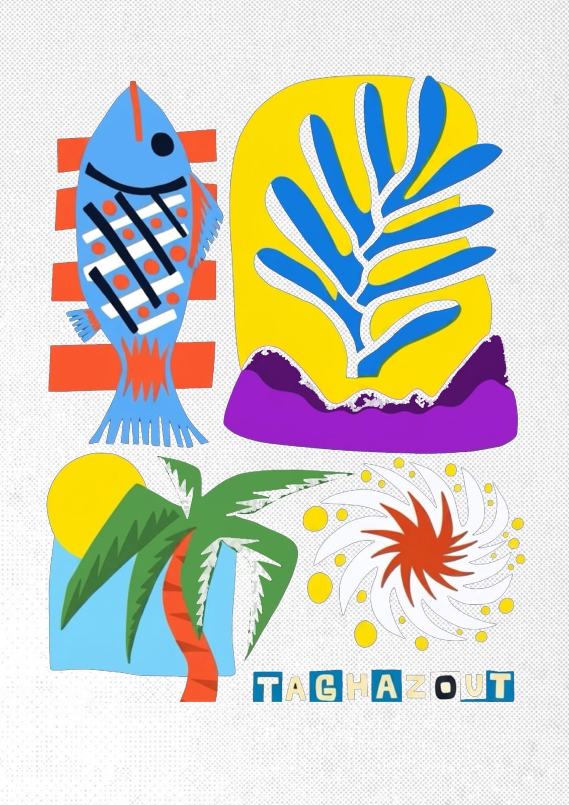 Postcard 5 — Taghazout Matisse-style icon art