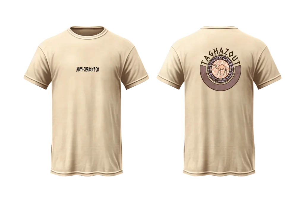 Anti-Current Co. Taghazout Emblem T-Shirt | Vintage Surf Badge Graphic Tee