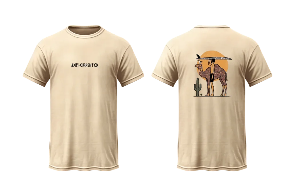 Anti-Current Co. Nomad Surf T-Shirt | Desert Surfwear Graphic Tee beige