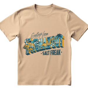 Anti-Current Co. Taghazout Salt Freak T-Shirt | Vintage Surf Postcard Graphic Tee — Beige