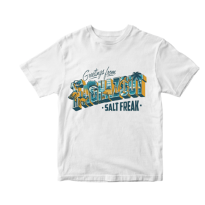 Anti-Current Co. Taghazout Salt Freak T-Shirt | Vintage Surf Postcard Graphic Tee — White